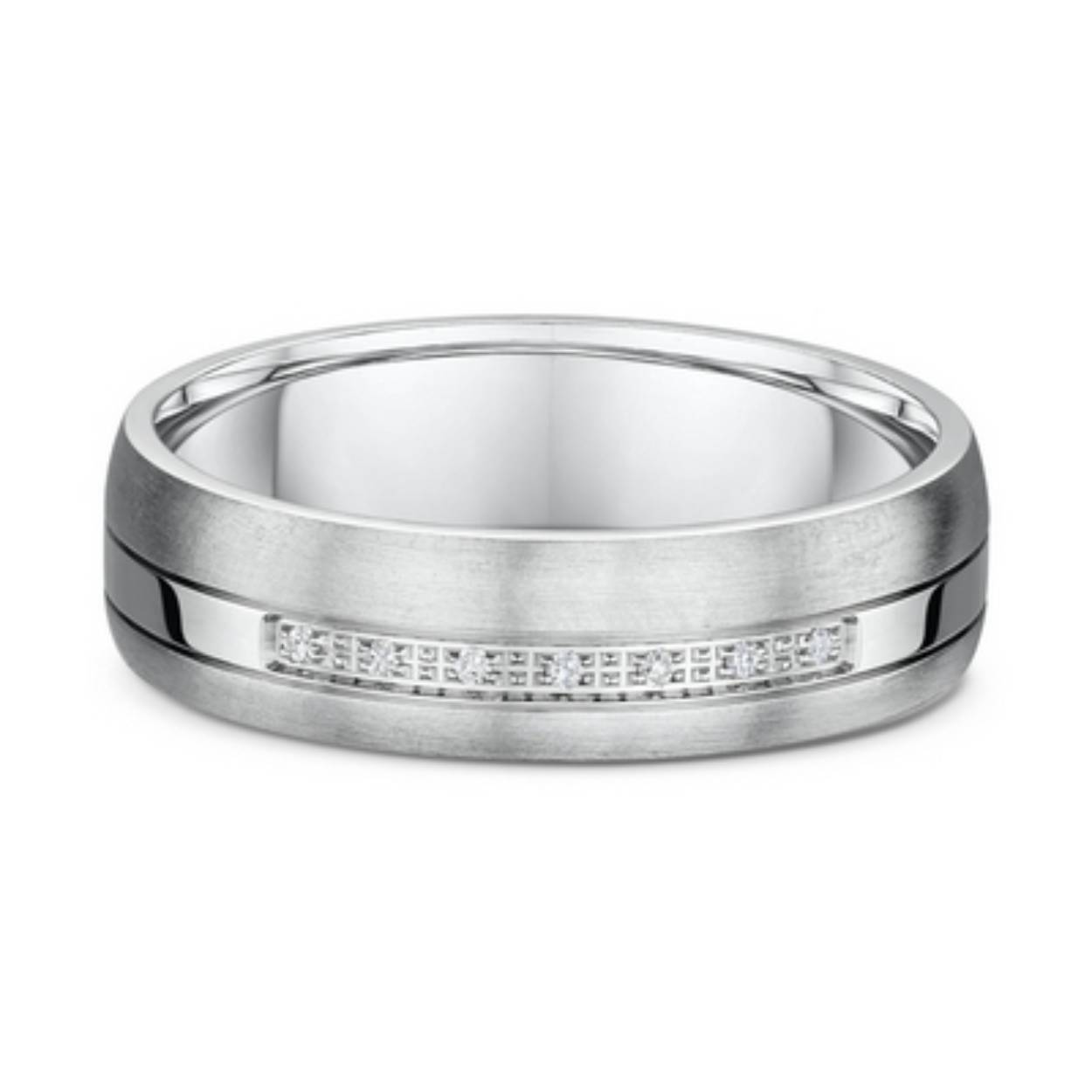 witgouden trouwringen, mat/glimmend., 6 mm breed. De damesring is gezet met totaal 0.035ct briljant 8 steens
De Prijs is op aanvraag