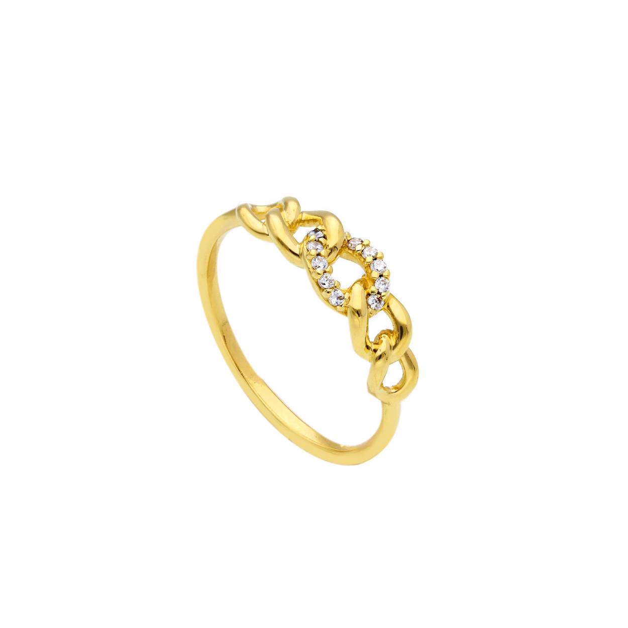 Ring  geel goud 18kt met zirconium