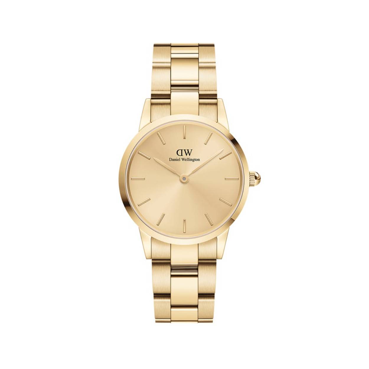 Deze iconic is helemaal in een kleur en met een mooie  schakelband. dit Daniel Wellington horloge is een echte eye catcher