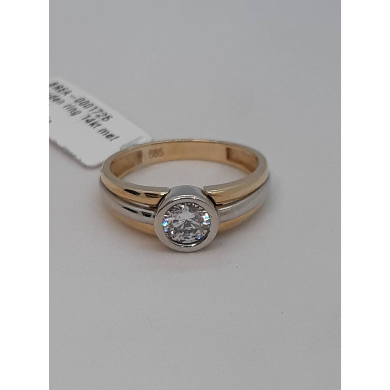 gouden ring 14kt met stenen 