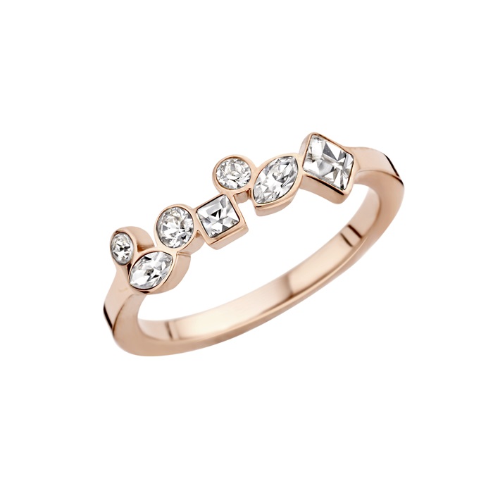 Melano friends mosaic ring crystal - rosekleurig - dames - maat 58