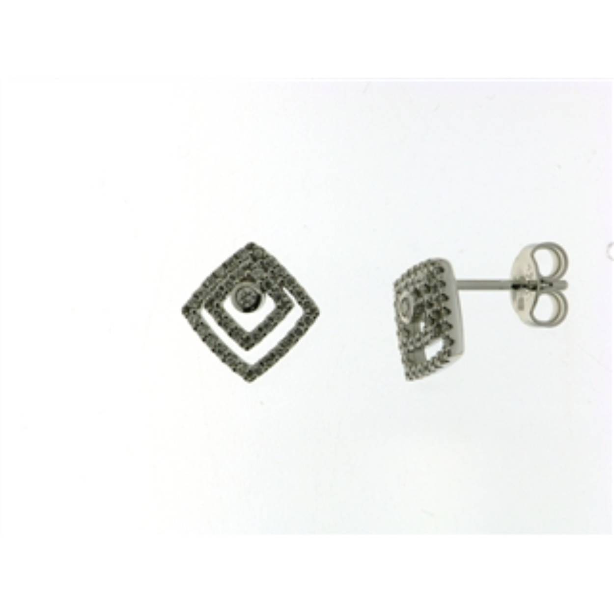 Naiomy Gold oorstekers wit goud gezet met briljant