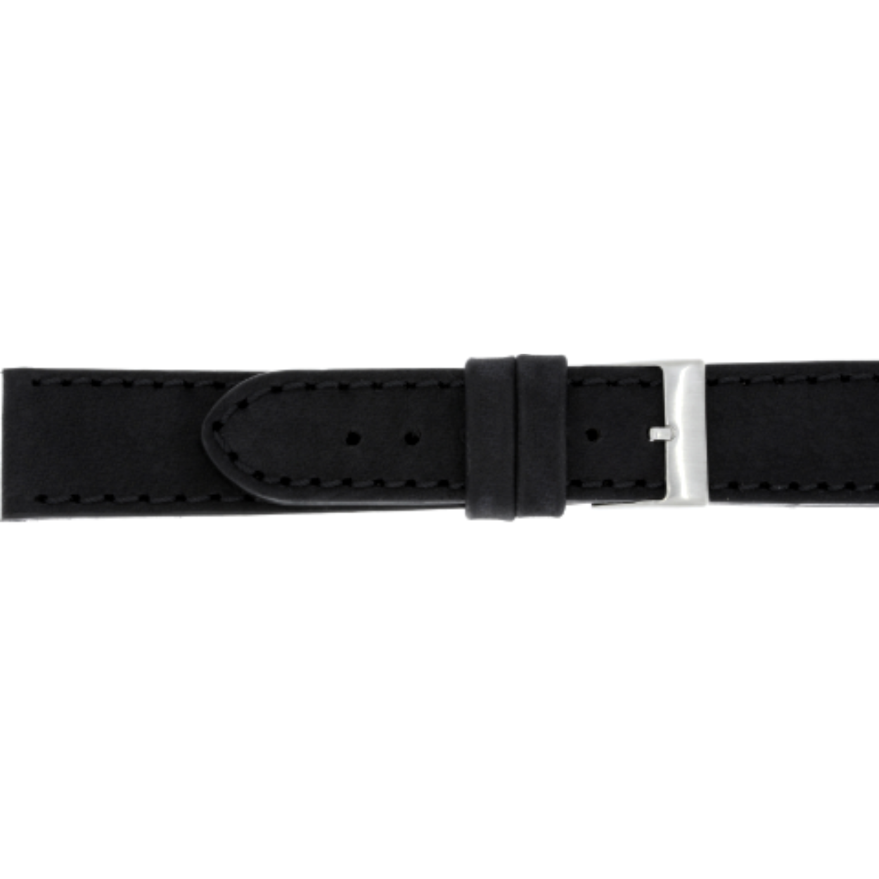 Horlogeband leder 578 Nubuck Zwart 24mm