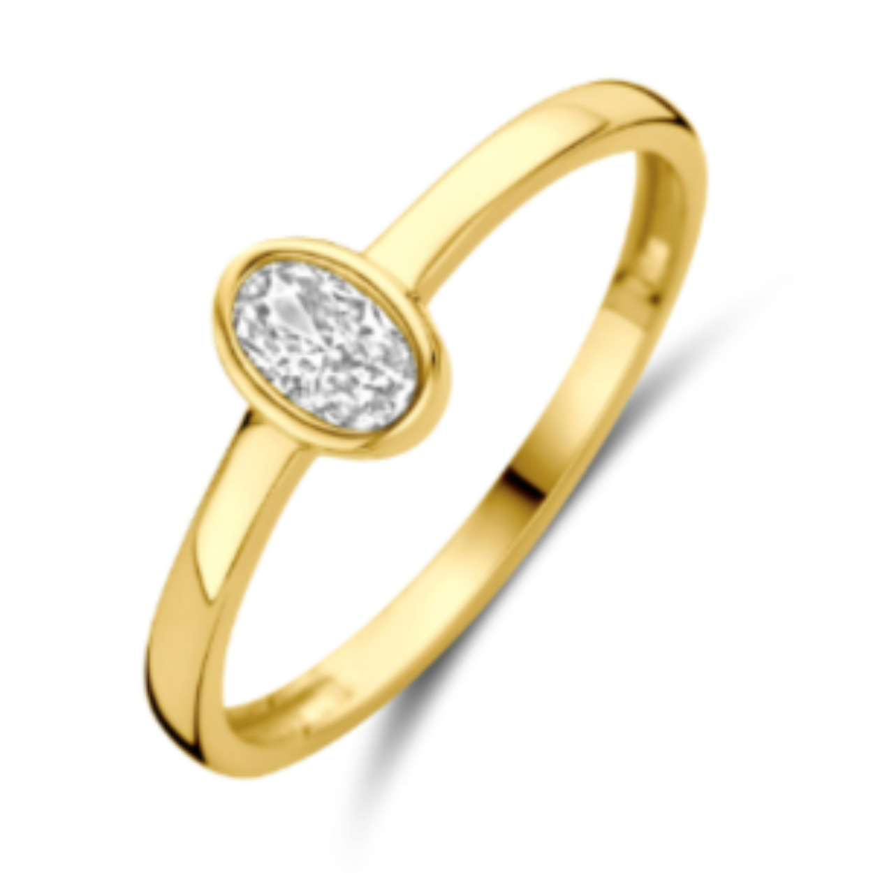 gouden zirkonia solitair maat 16
