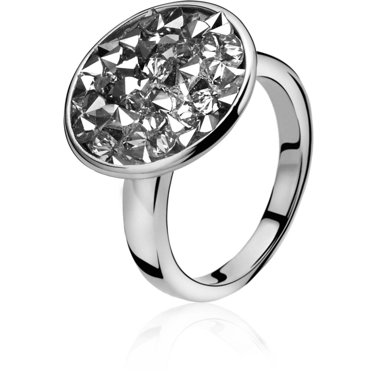 Zinzi zilveren ring rond swarovski mt.54 zir809 