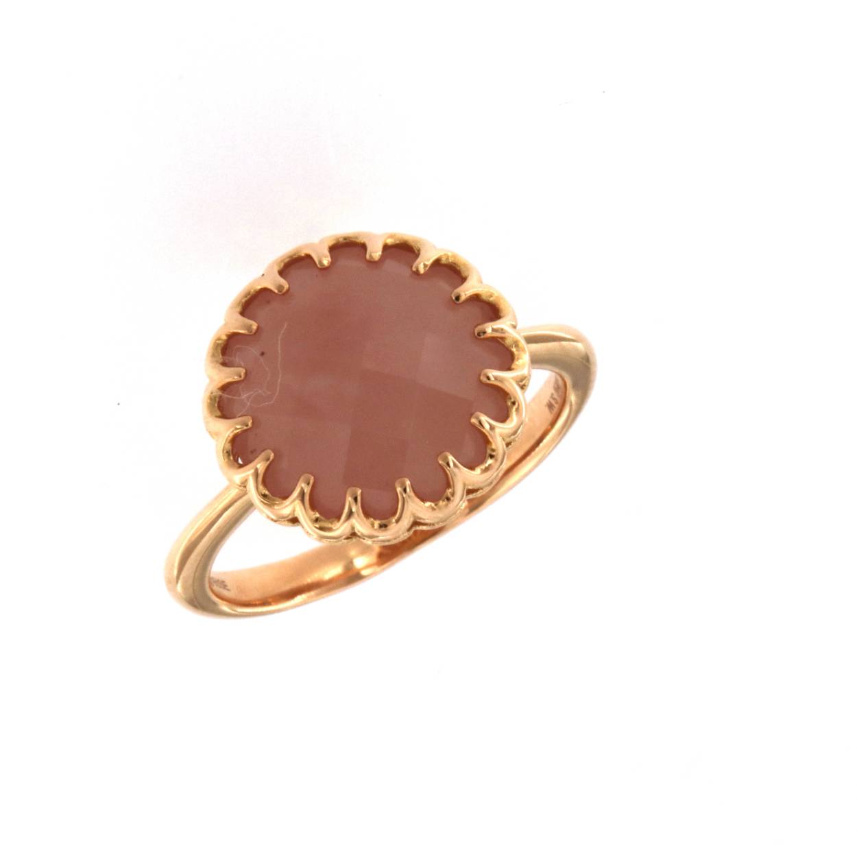 18kt RG Ring abricot chaledony