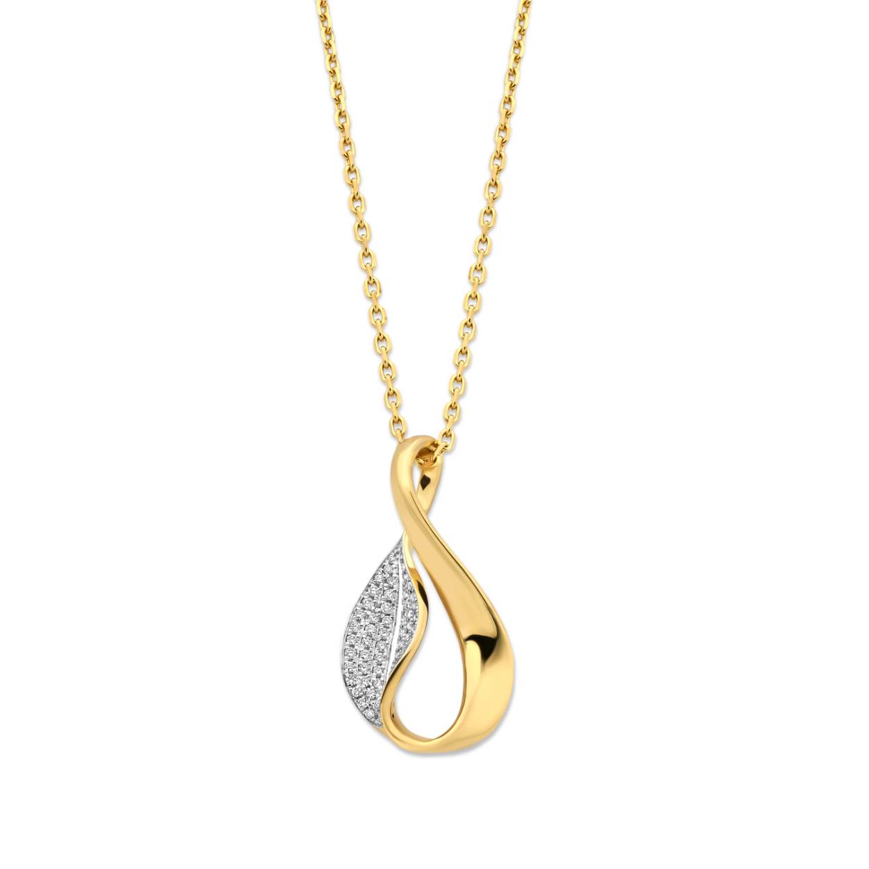 Hanger goud 18kt met diamanten.
