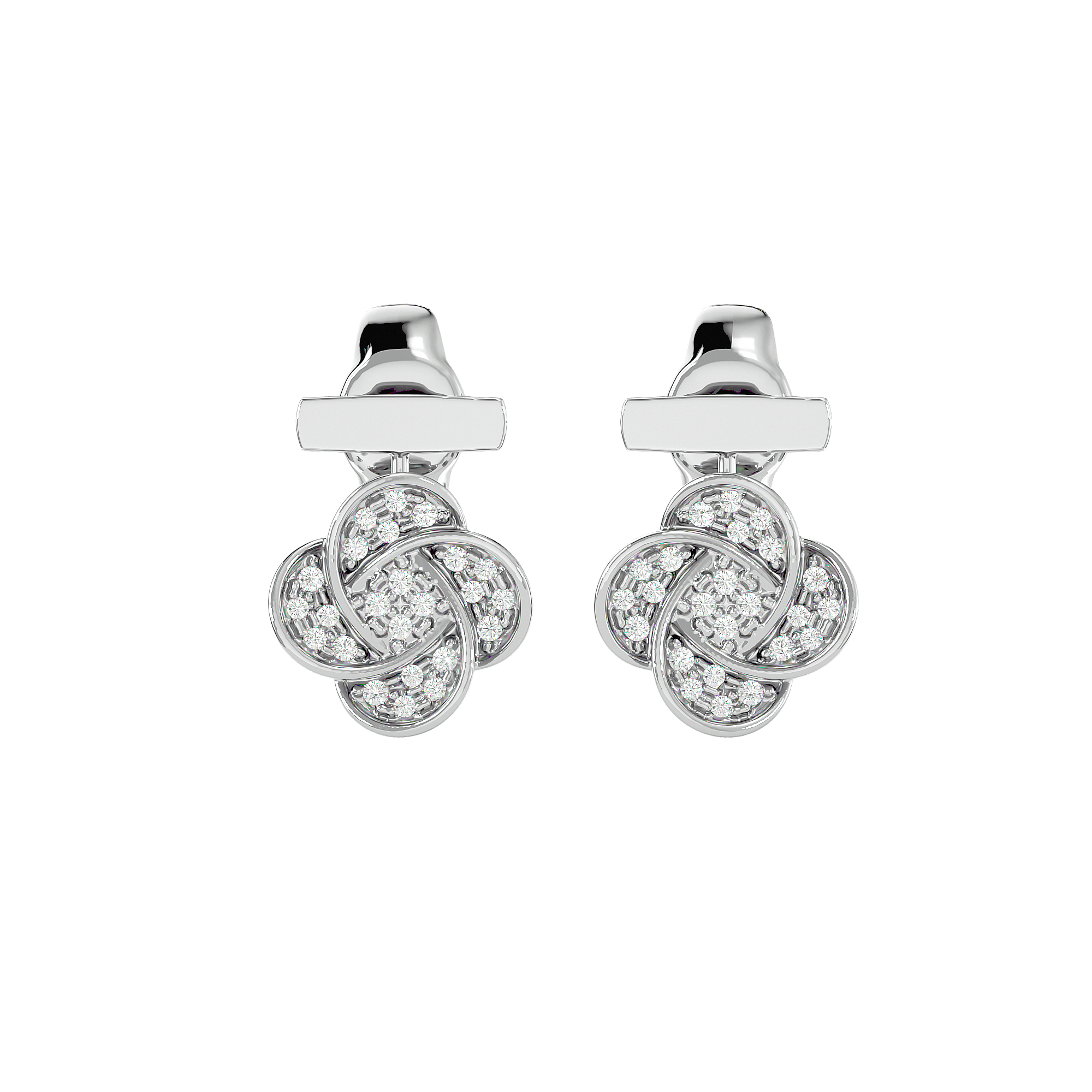 BOUCLES D OREILLES OR BLANC ET DIAMANTS 0.09GHSI