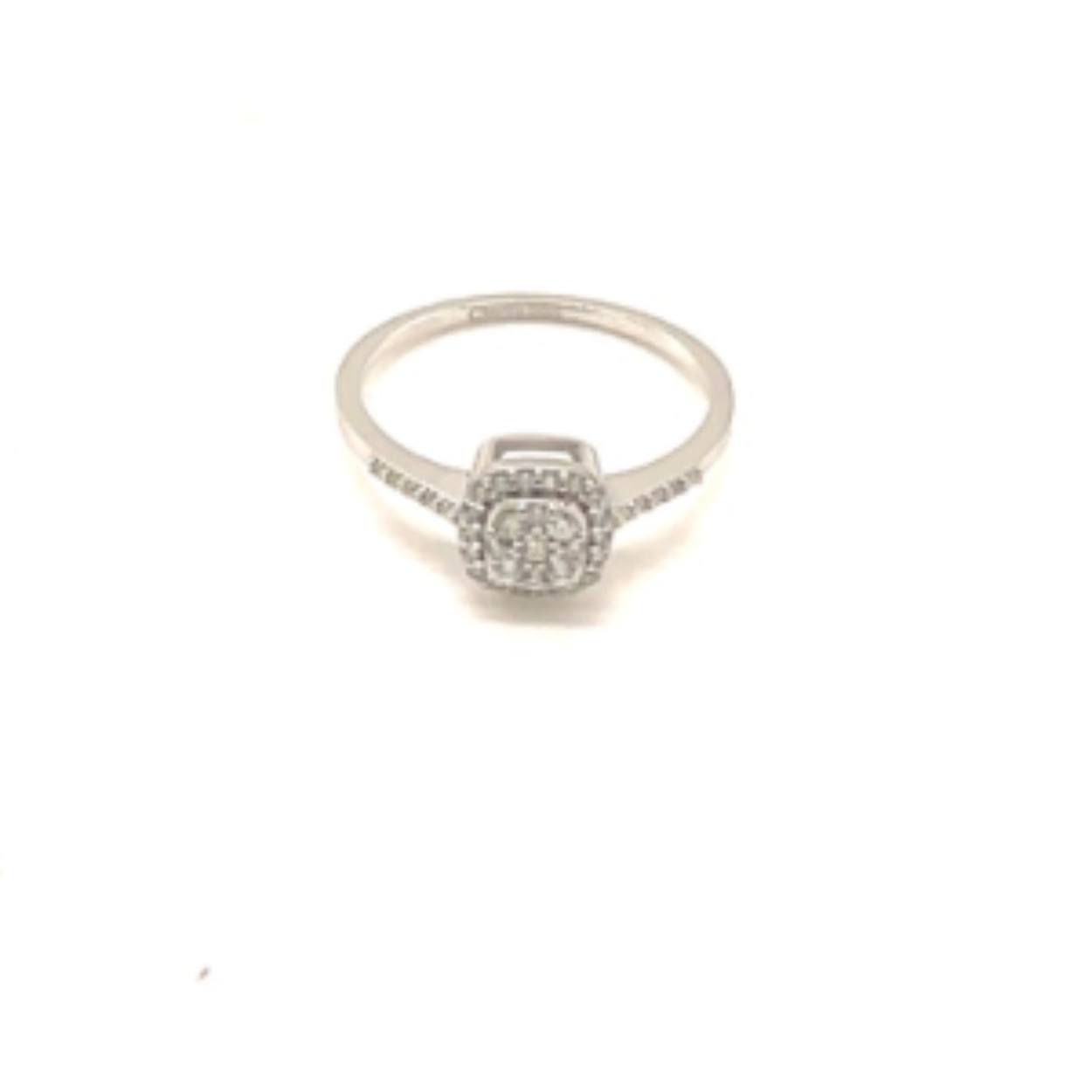 handgemaakt/rijk collectie. 14k witgouden diamanten ring met totaal aan 0.22 karaat. F kleur! SI
