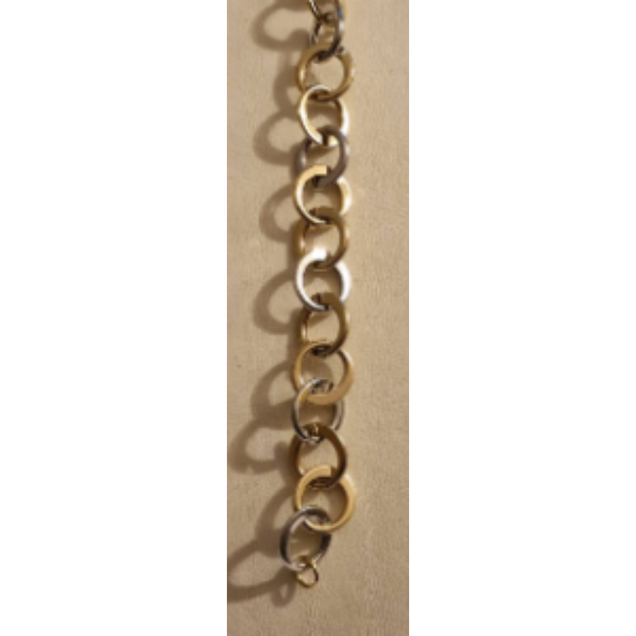 14k geel-wit gouden armband van cirkels met 20 cm lengte