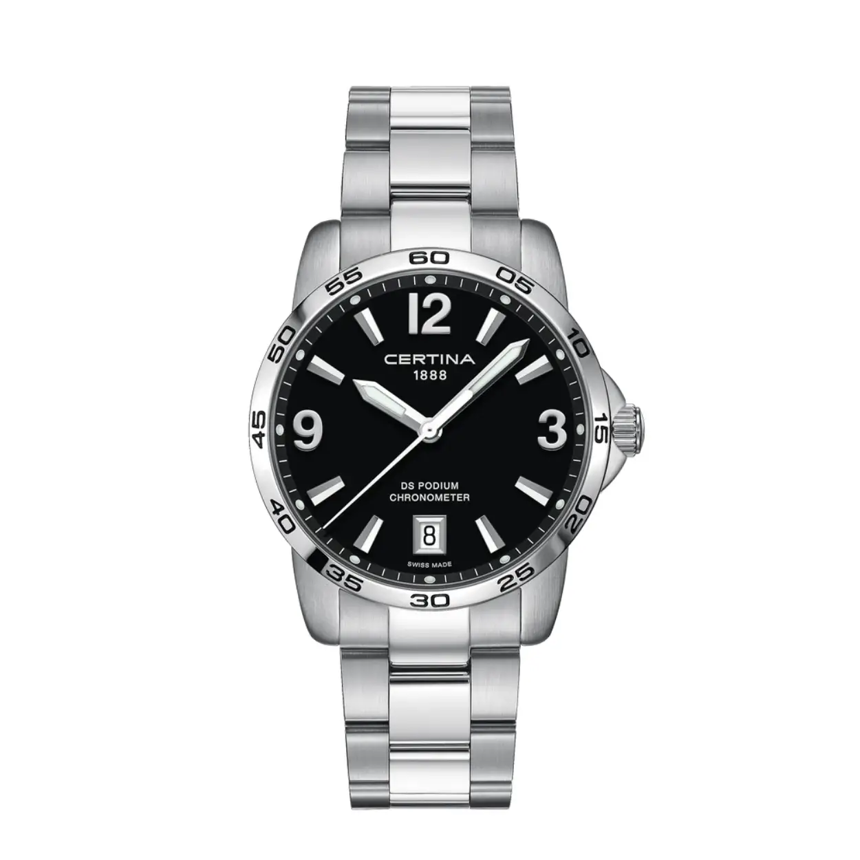 Certina heren horloge DS Podium

DS Podium horloge C0344511105700

Materiaal band: Staal

Materiaal glas: Saffierglas

Materiaal kast: Staal

Datum: Dag

Diameterkast: 40 mm

Garantie: 3 jaar

Kastdikte: 9,4 mm

Kleur horlogeband: Zilverkleurig

Kleur wijzerplaat: zwart

Soort uurwerk: Quartz

Type sluiting: Vlindersluiting

Waterdichtheid: 10 ATM