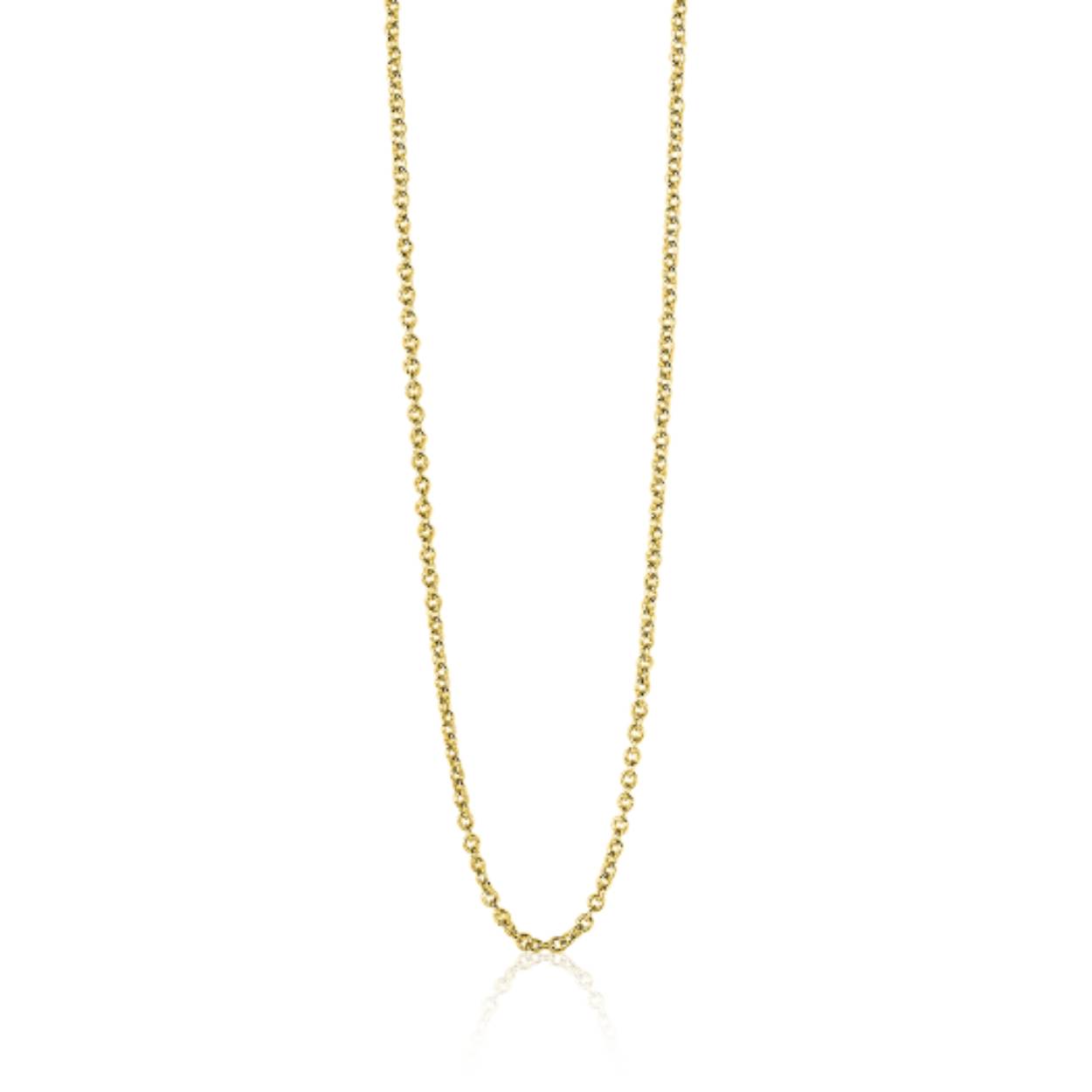 ZINZI zilveren anker ketting geel verguld. Kies zelf de lengte die bij je past: 42, 45, 60, 70, 80 of 90cm. ZILC-AG