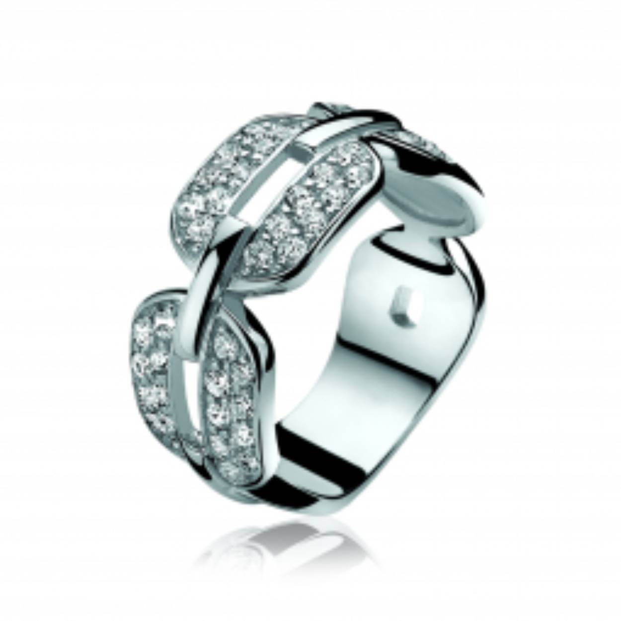 ZINZI zilveren ring wit