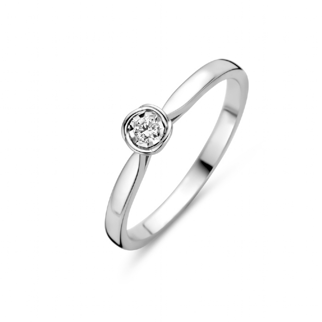 Zilveren aanzoek ring met diamant 0.06 van Rosa di Luca