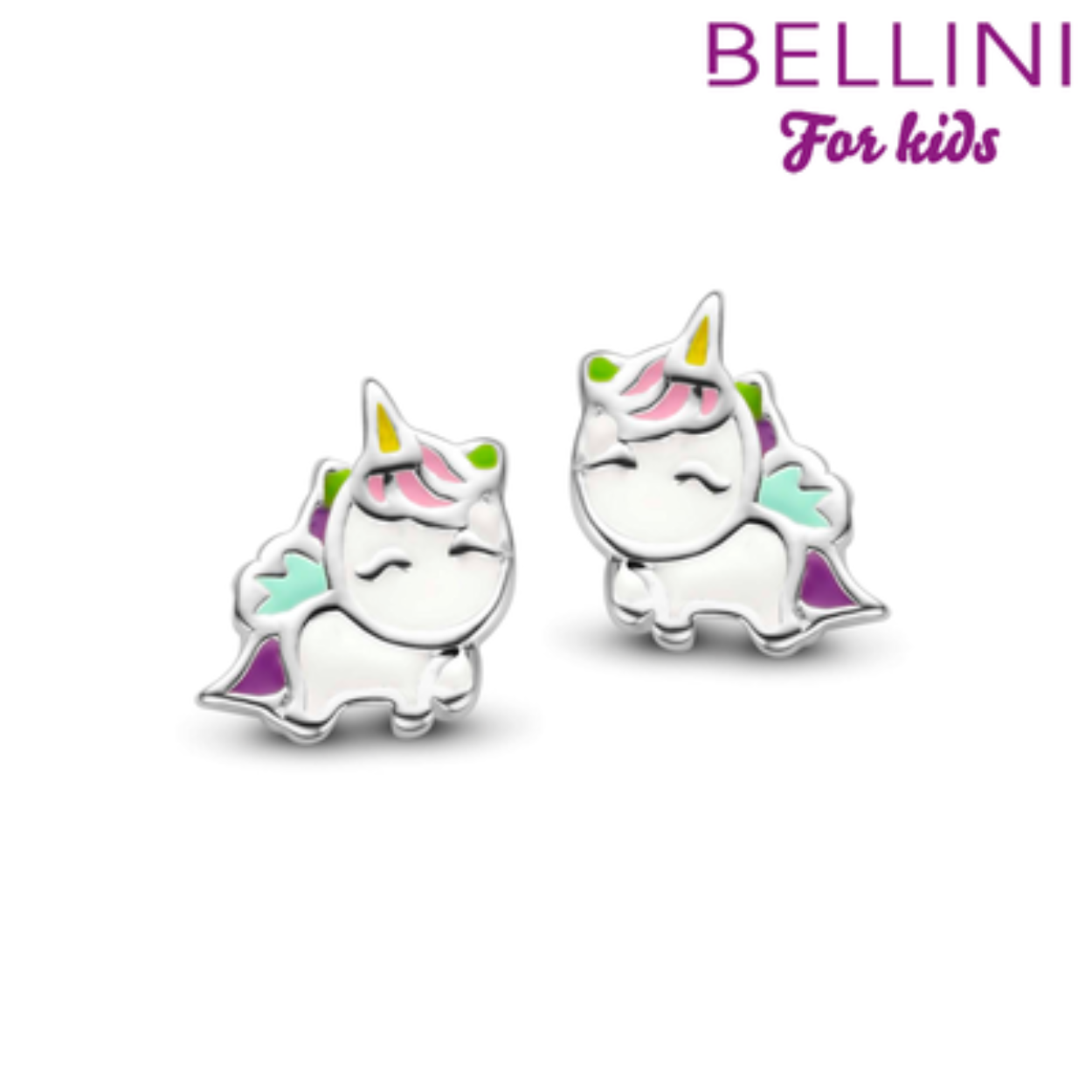 Oorknoppen unicorn kleur Bellini 