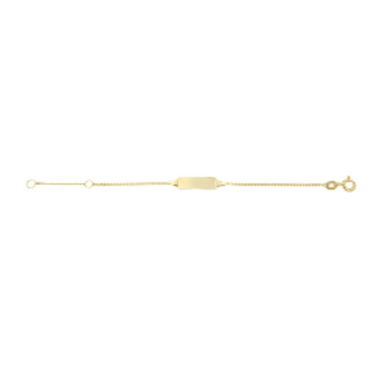 Erg schattig, maar stevig armbandje, 14 karaat geelgoud. De naam en de geboorte datum kan bij ons (zonder extra kosten) gegraveerd worden. De type schakel is gourmette. 