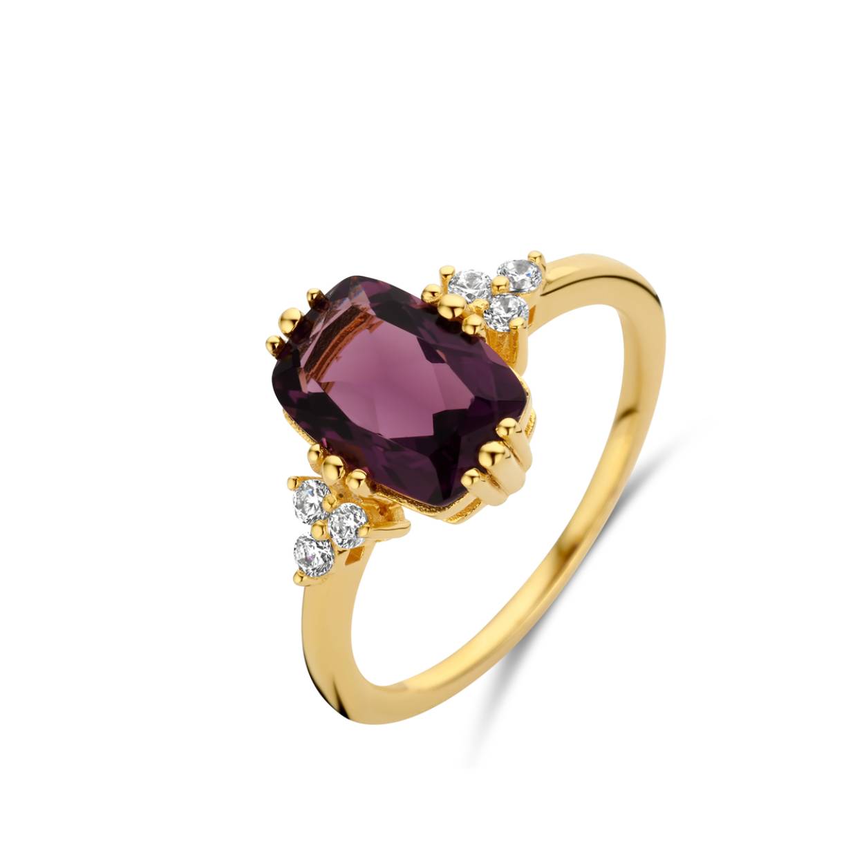 Ring AG verguld met synthetische Amethyst Naiomy