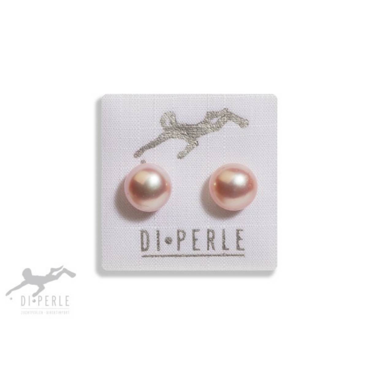 pareloorknop zilver 8-9 mm  zoetwater bouton natural color light pink
