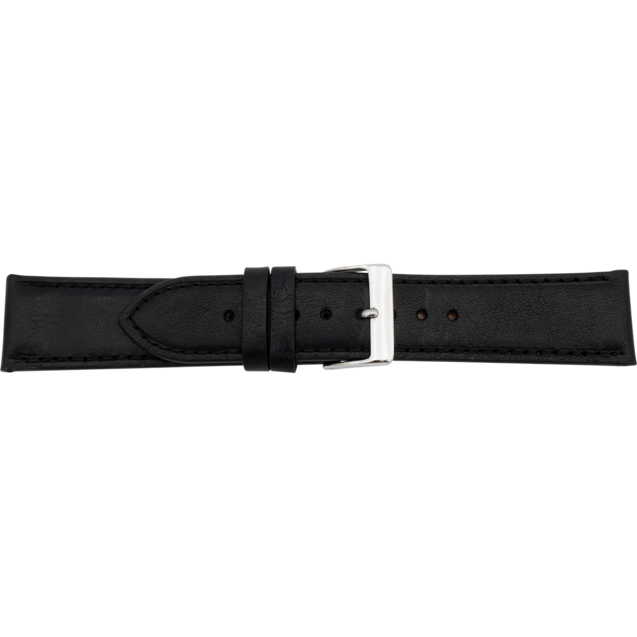 Horlogeband zwart Italiaans leder 22mm