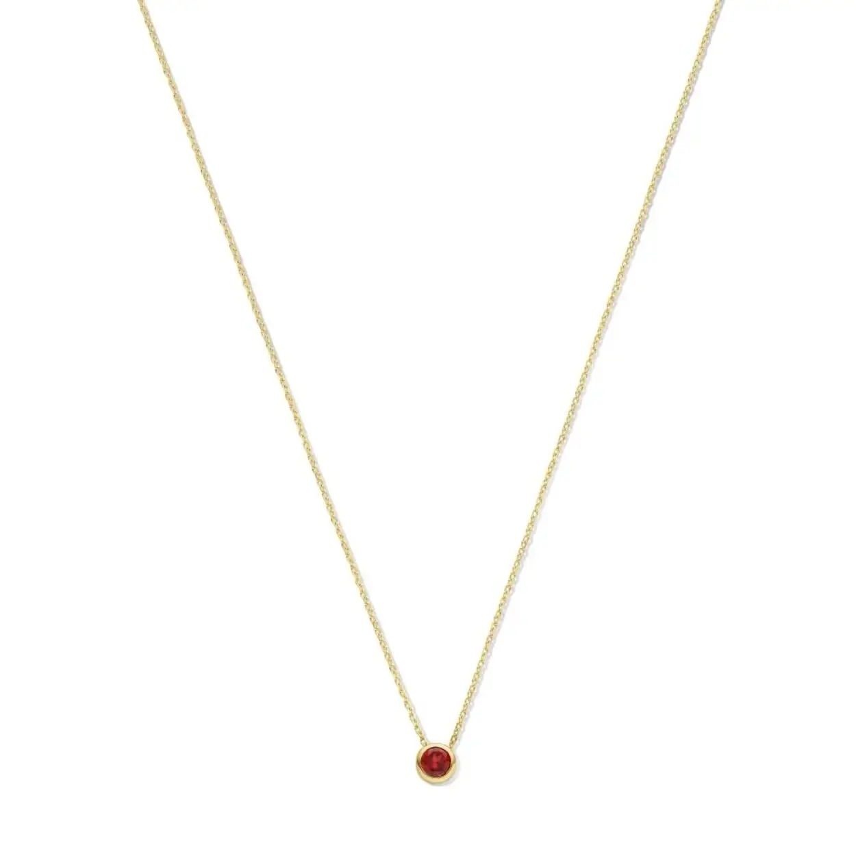 Gouden collier met geboortesteen Januari Granaat
