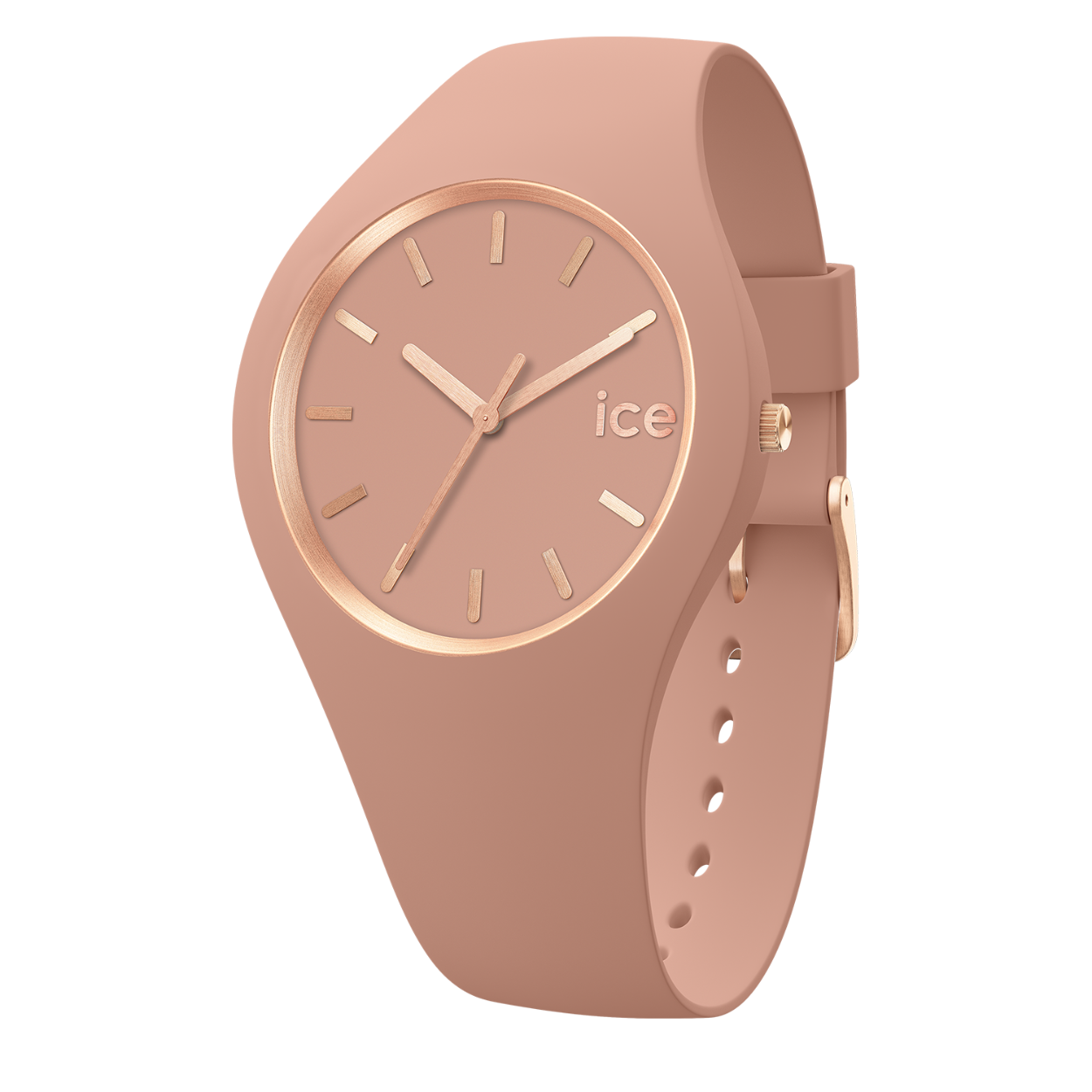 Een mooi uurwerk van Ice Watch in de kleur 'clay'. De Ice glam brushed uurwerken hebben een moderne pastelkleur, siliconen band, een matte afwerking van de wijzers en kast, een mineraalglas en zijn 10 ATM waterdicht.
