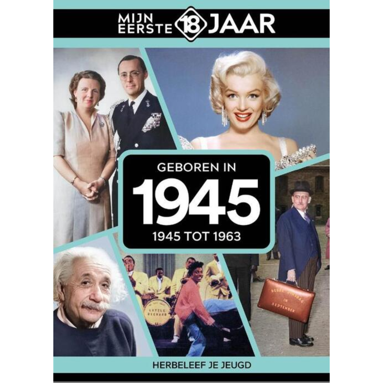 MIJN EERSTE 18 JAAR; GEBOREN IN 1945. De jaren van 1945 tot 1963 Mijn Eerste 18 Jaar is hét boek vol met ‘oh ja!’-momenten. Droom weg bij alle hoogtepunten uit jouw jeugd. Zo beleef je de meest spraakmakende momenten uit de eerste 18 jaar van jouw leven opnieuw. Aan welke hits, films en tv-programma’s heb je mooie herinneringen? Hoe was de mode toen, het straatbeeld en de rages? Welke sporthelden zijn je bijgebleven? En wat was het nieuws waar iedereen het over had? Mijn Eerste 18 Jaar staat boordevol jeugdsentiment. Met maar liefst 182 pagina’s aan kleurrijke foto’s, anekdotes en iconische beelden uit jouw jonge jaren. Ook hebben we per jaar de grootste hits voor je verzameld. Scan de code en beluister jouw hits. Begin met bladeren en herbeleef je jeugd!