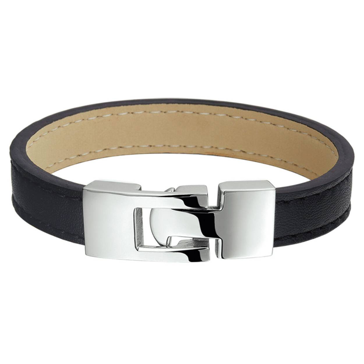 Stalen armband met een draaglengte van 18.5cm.