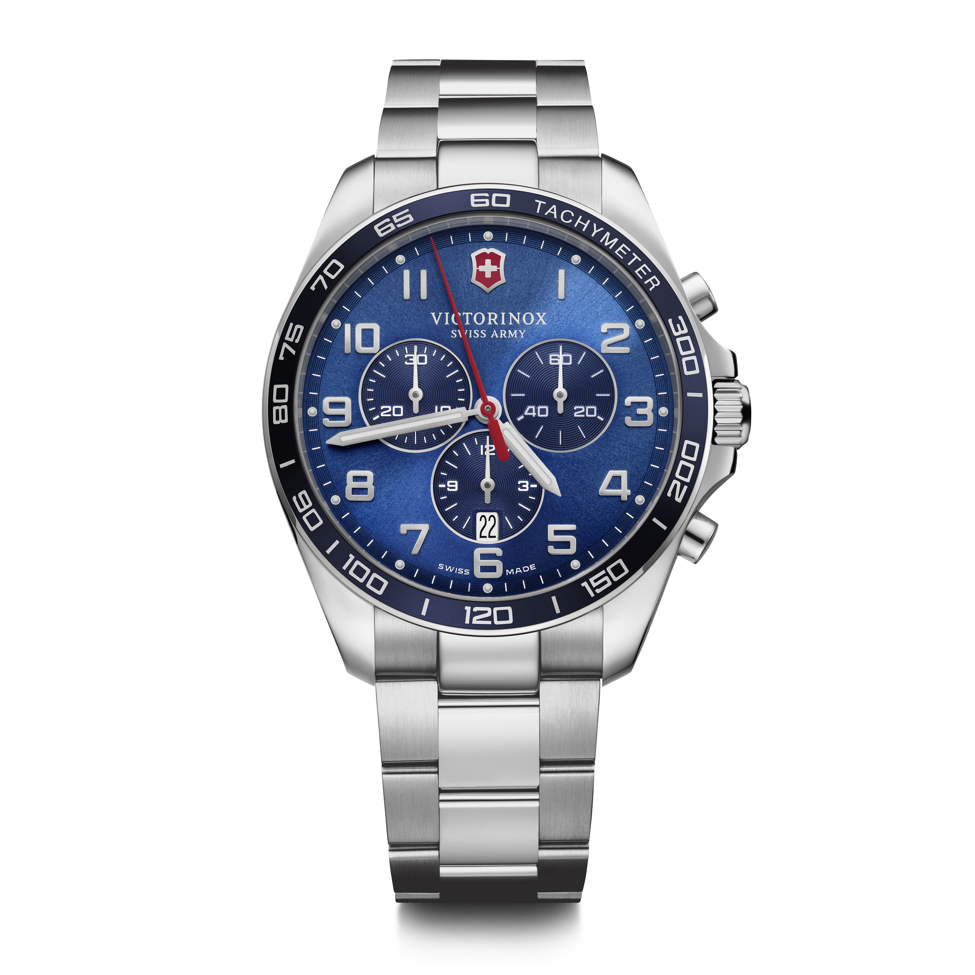 FIELD FORCE Classic Chrono 241901, blue D, silver SST bracelet