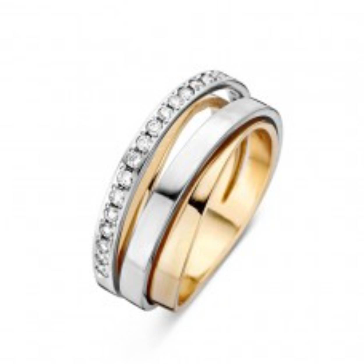 You & Me Ring bicolor goud 18k gezet met briljant
