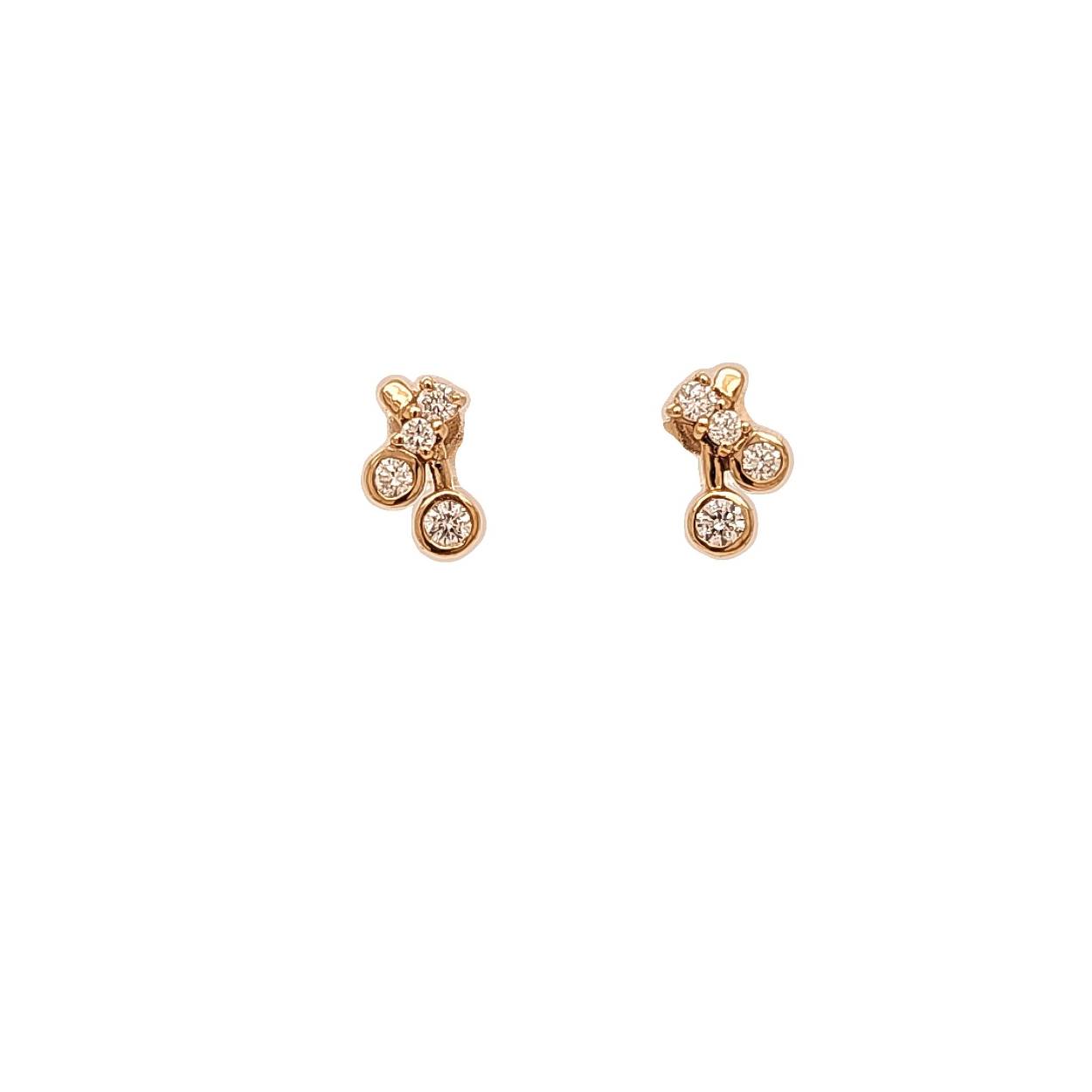 geelgouden oorknop met zirconia