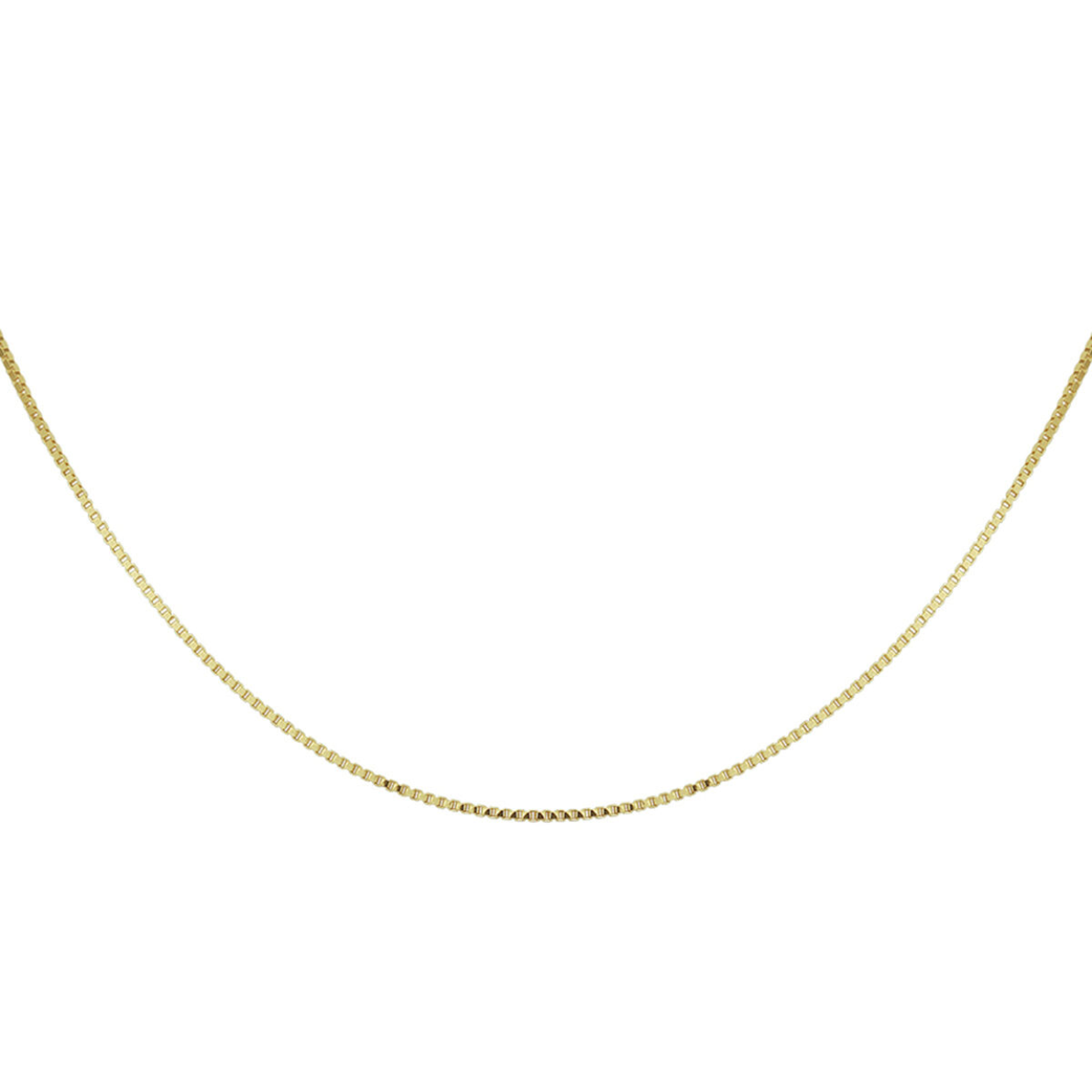 Geelgouden 0.9mm venetiaans collier uitgevoerd met een stevige karabijn sluiting.