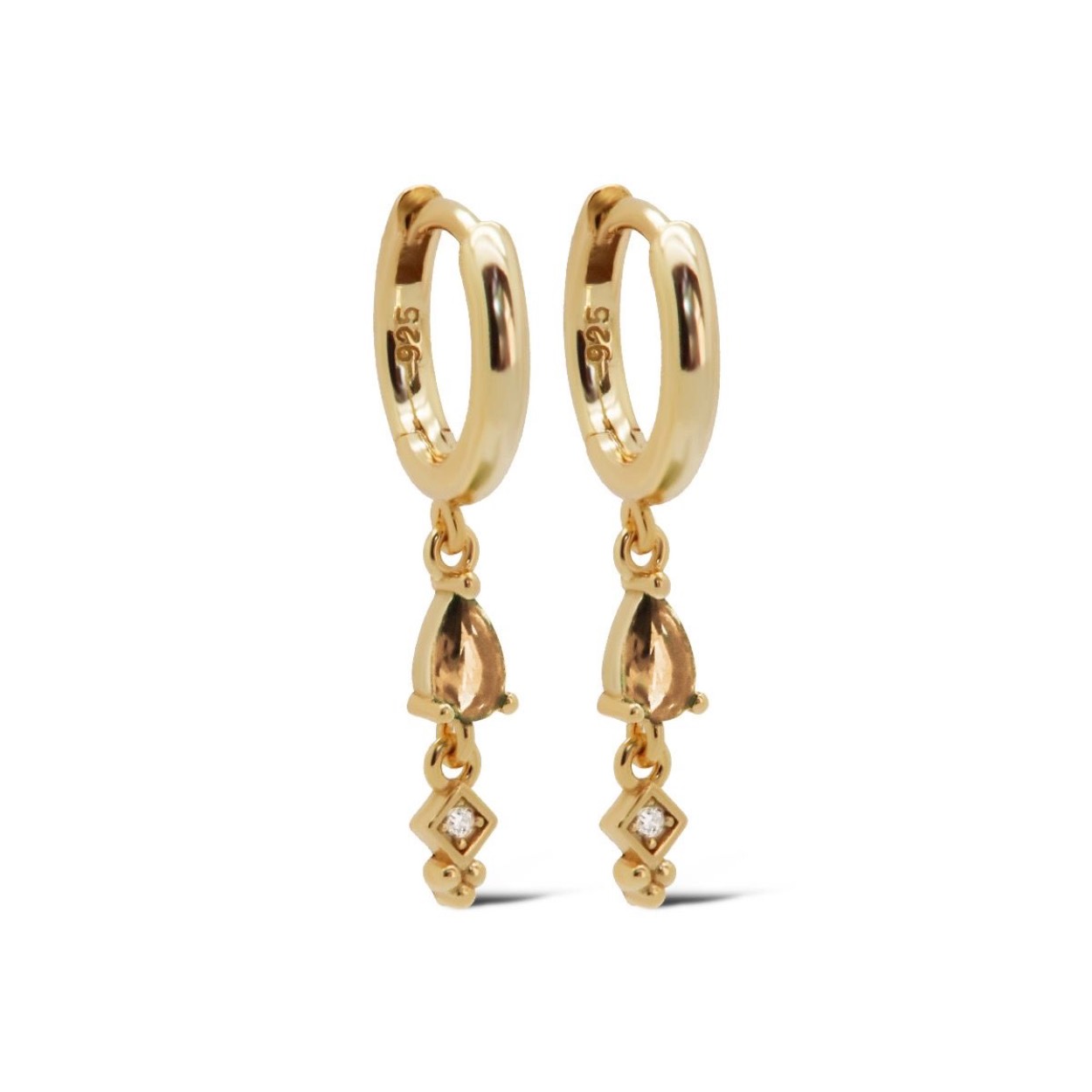 Karma Hinged Hoops Mina Drop Champaign Goldplated
