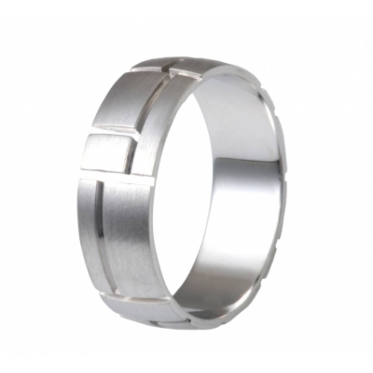 witgouden trouwringen, mat/glimmend 5 mm breed zonder briljant