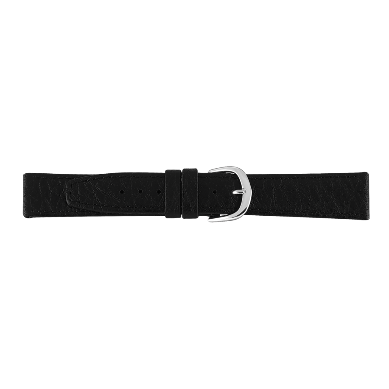 Horlogeband leer zwart 22 mm