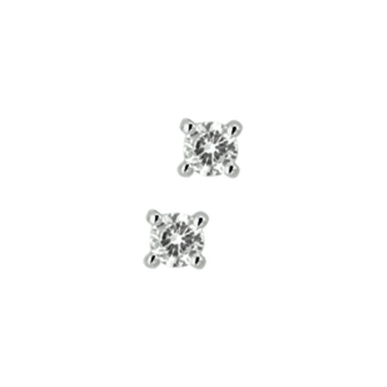 Witgouden oorknoppen met diamant.