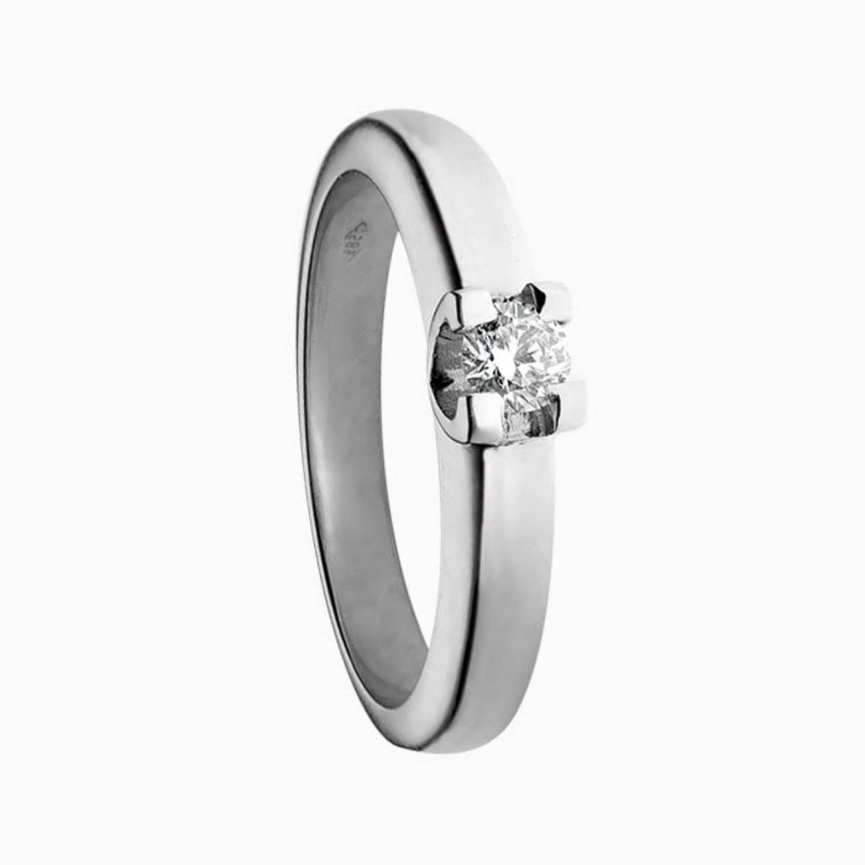 14krt. witgouden ring met 0.05ct diamant