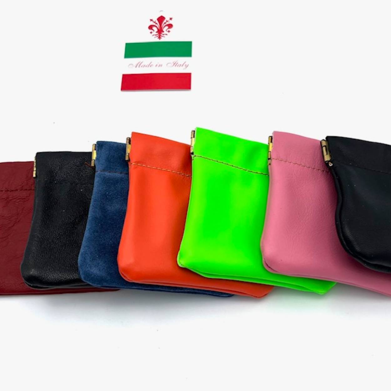 lederen beurs in diverse kleuren.