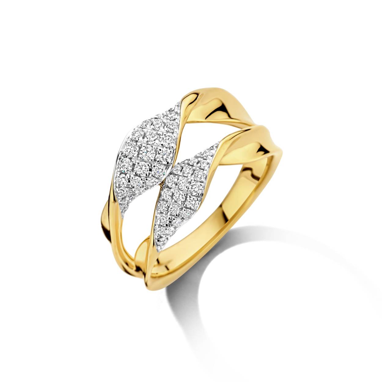 Ring goud 18kt met diamanten.