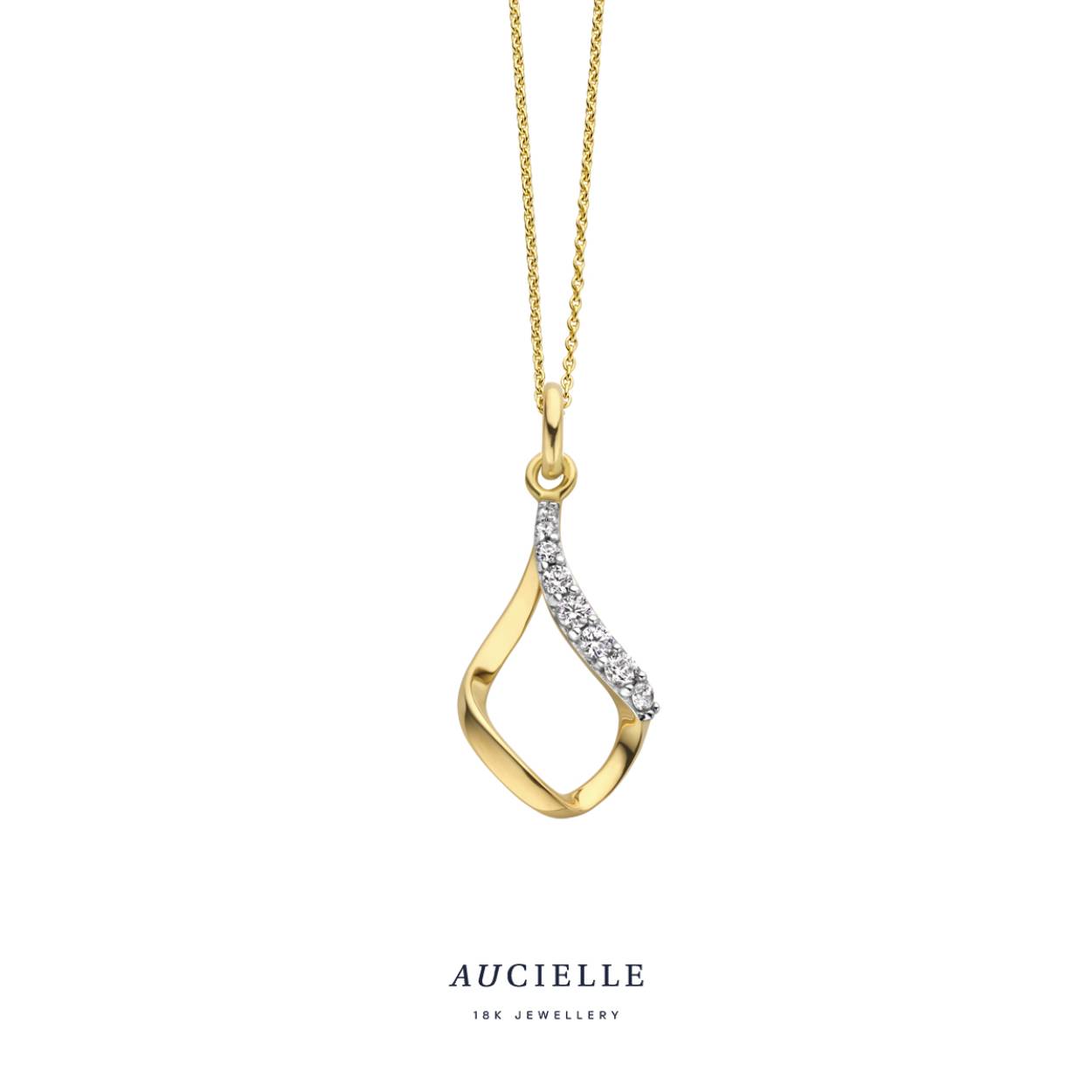 AuCielle Hanger Goud 18k Zirconia