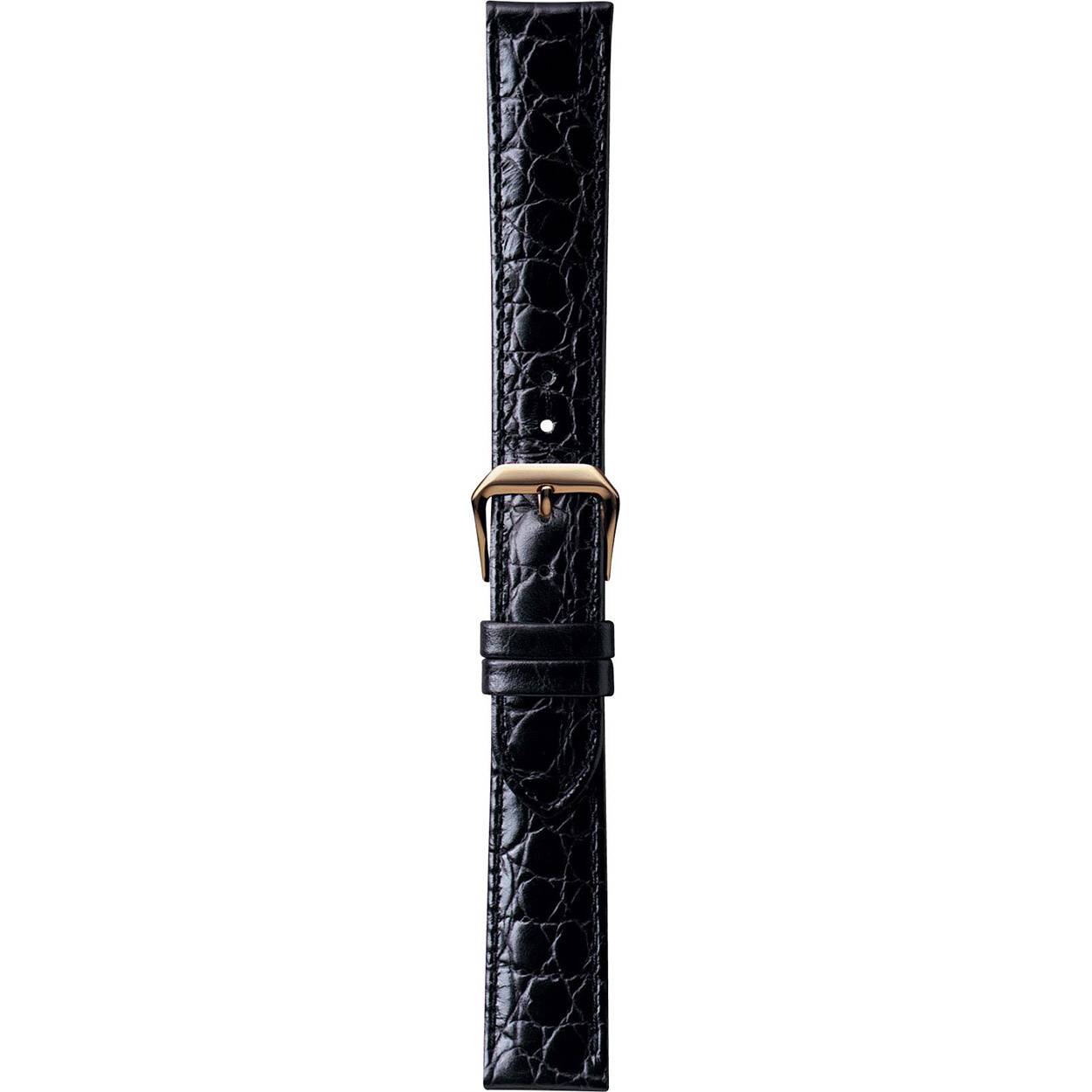 22mm zwart croco grain