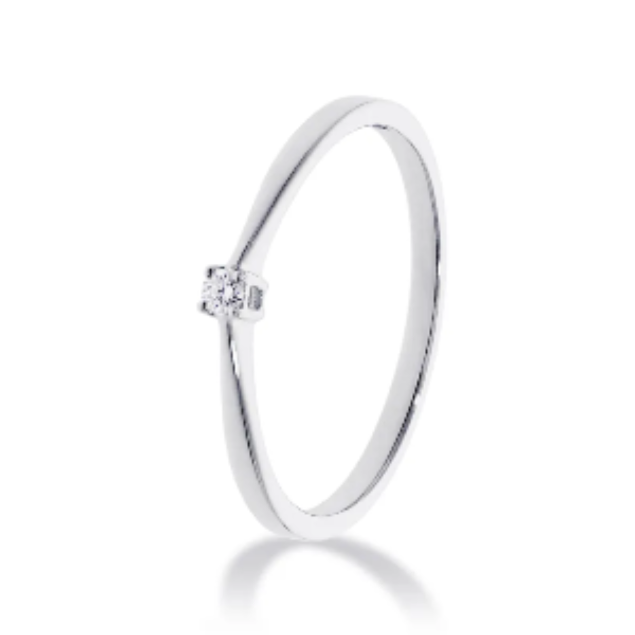 14 krt gd witgouden ring met briljant