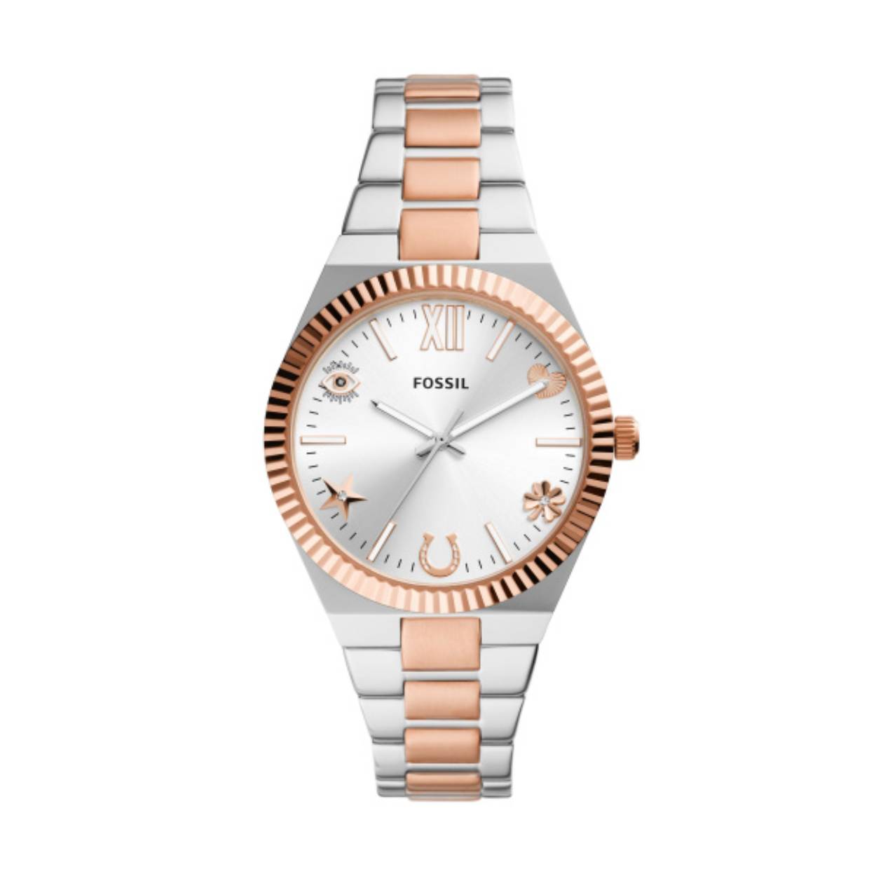 Scarlette Two-Tone roestvrijstalen horloge met drie wijzers.