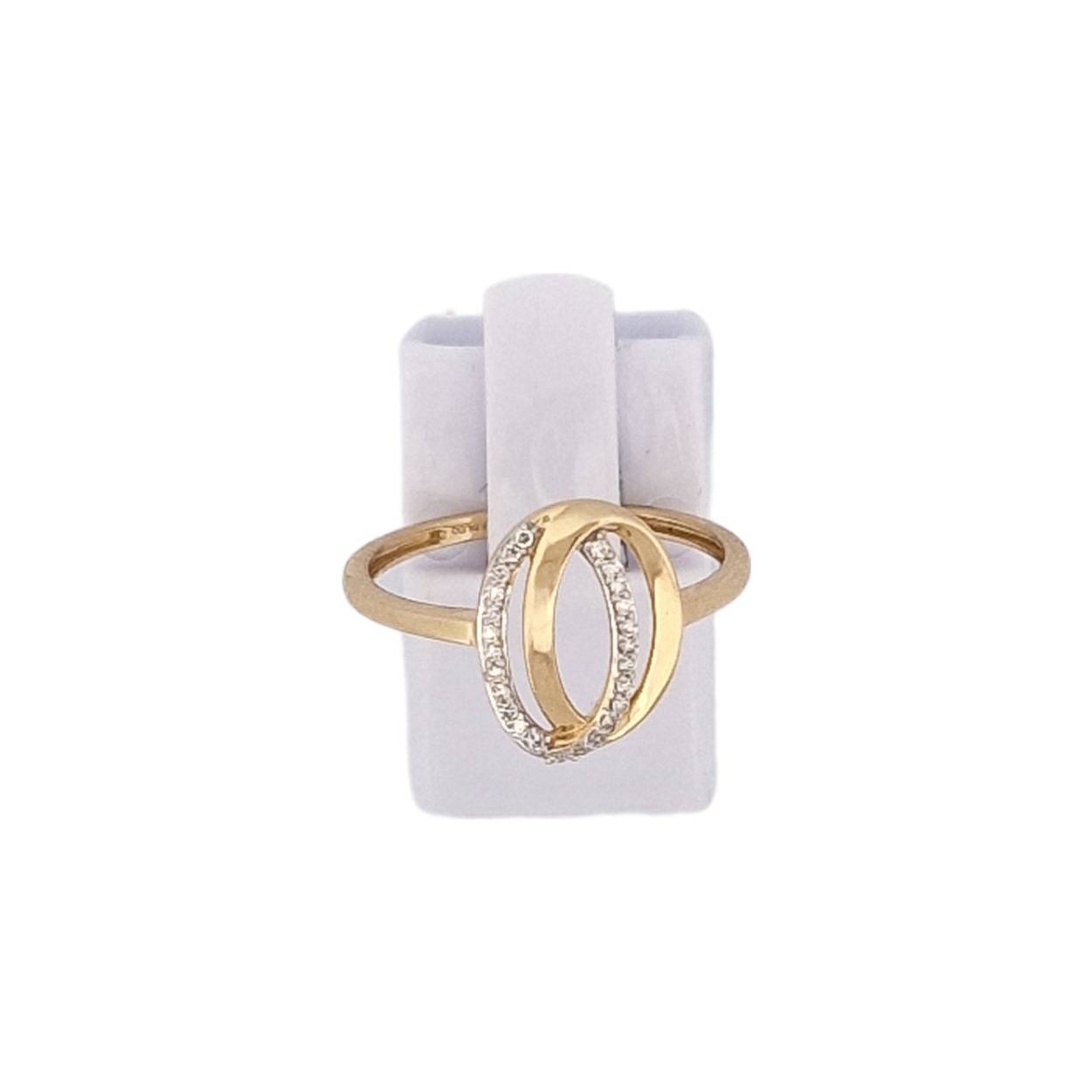 Geelgouden ring met 0.07 ct briljant.