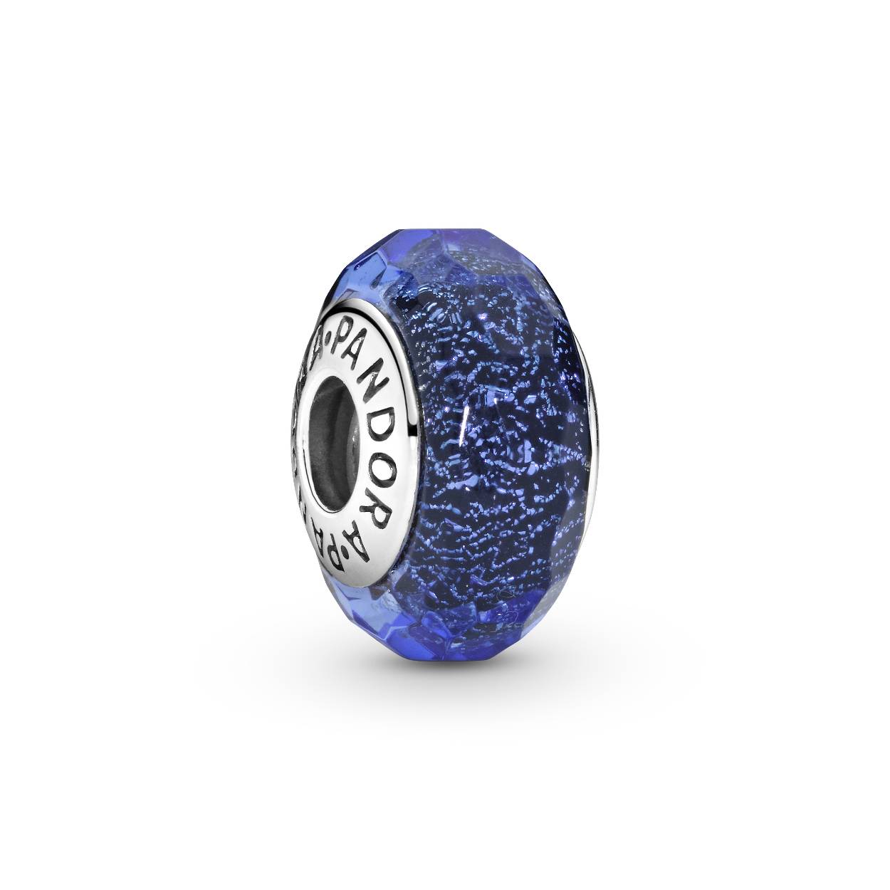 Pandora charm murano facetten blauw