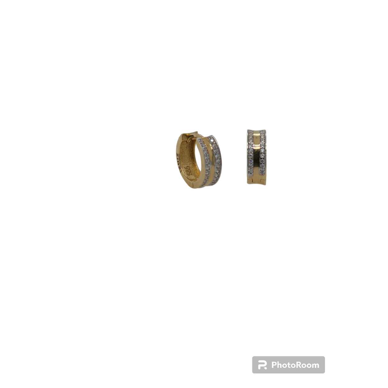 geelgouden creolen met zirconia's