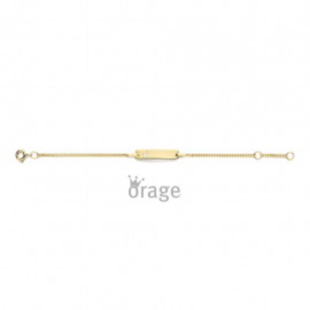 Orage Kids naamplaatje hartjes goud 9k.