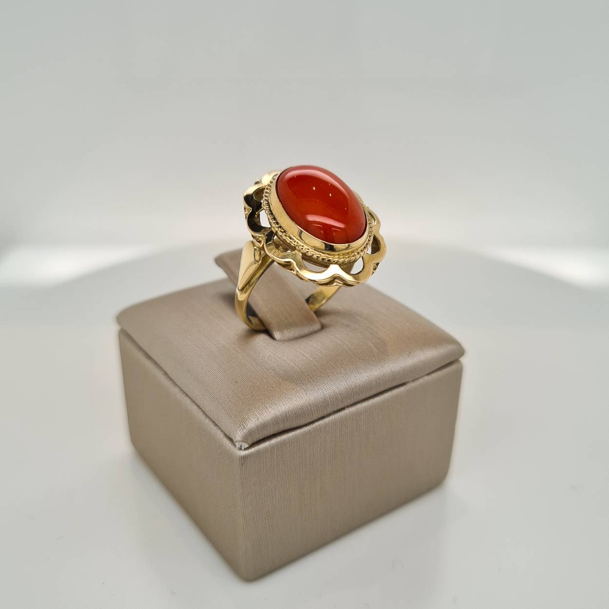 Bloedkoralen Ring met 14KRT Goud