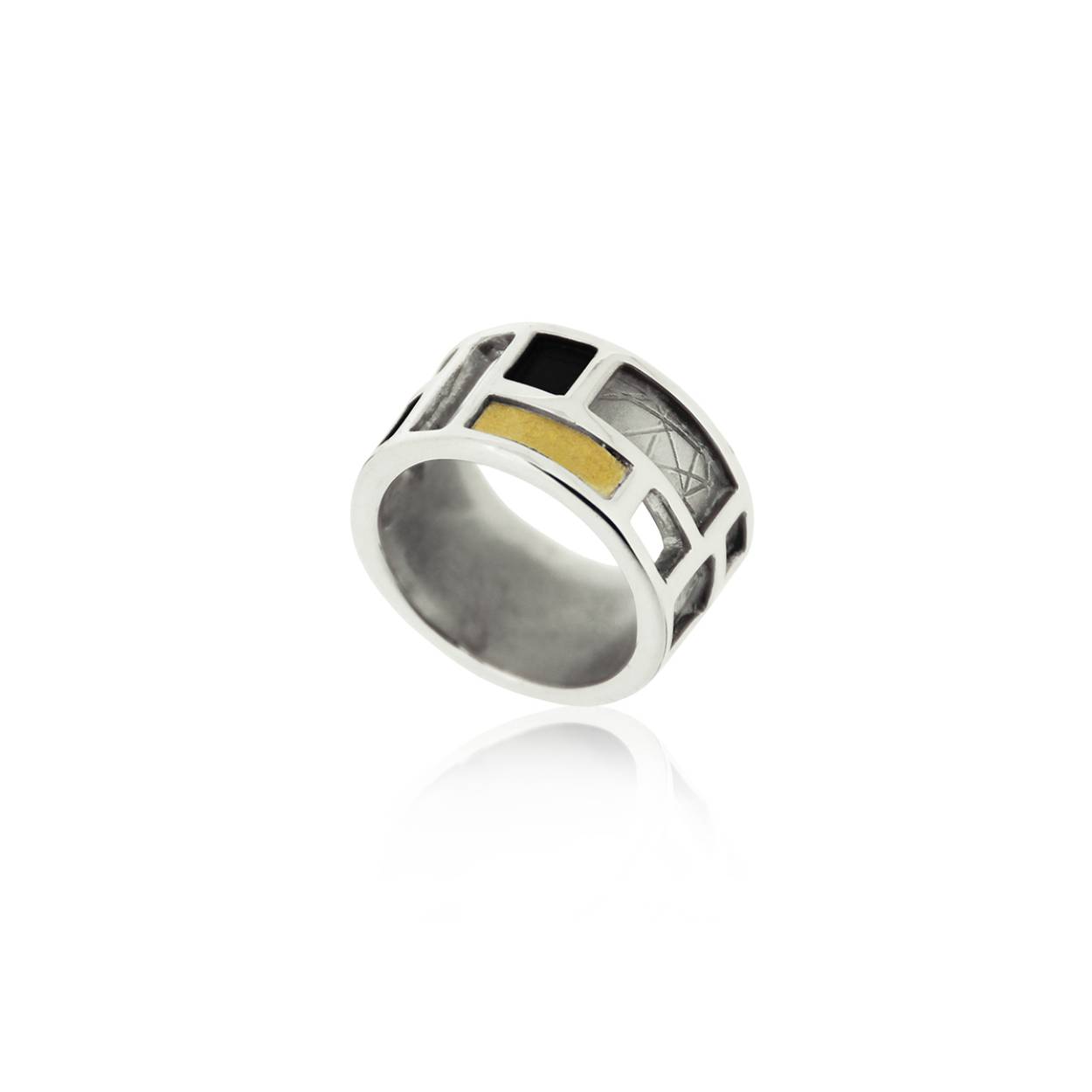 Audar zilver met gouden ring