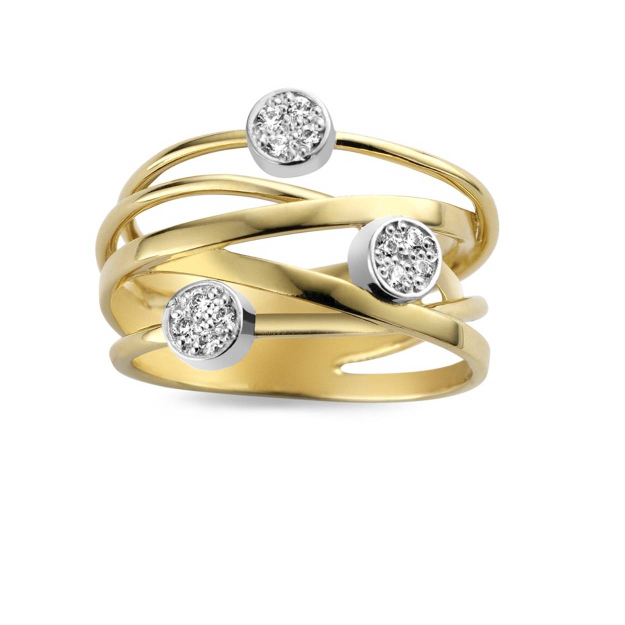 18 kt gouden ring met briljant: 0,18 ct
Breedte: 16,5 mm
De prijs kan variëren naargelang de goudprijs