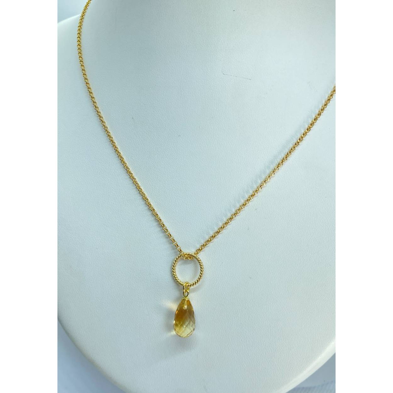 Zilveren collier citrien. 